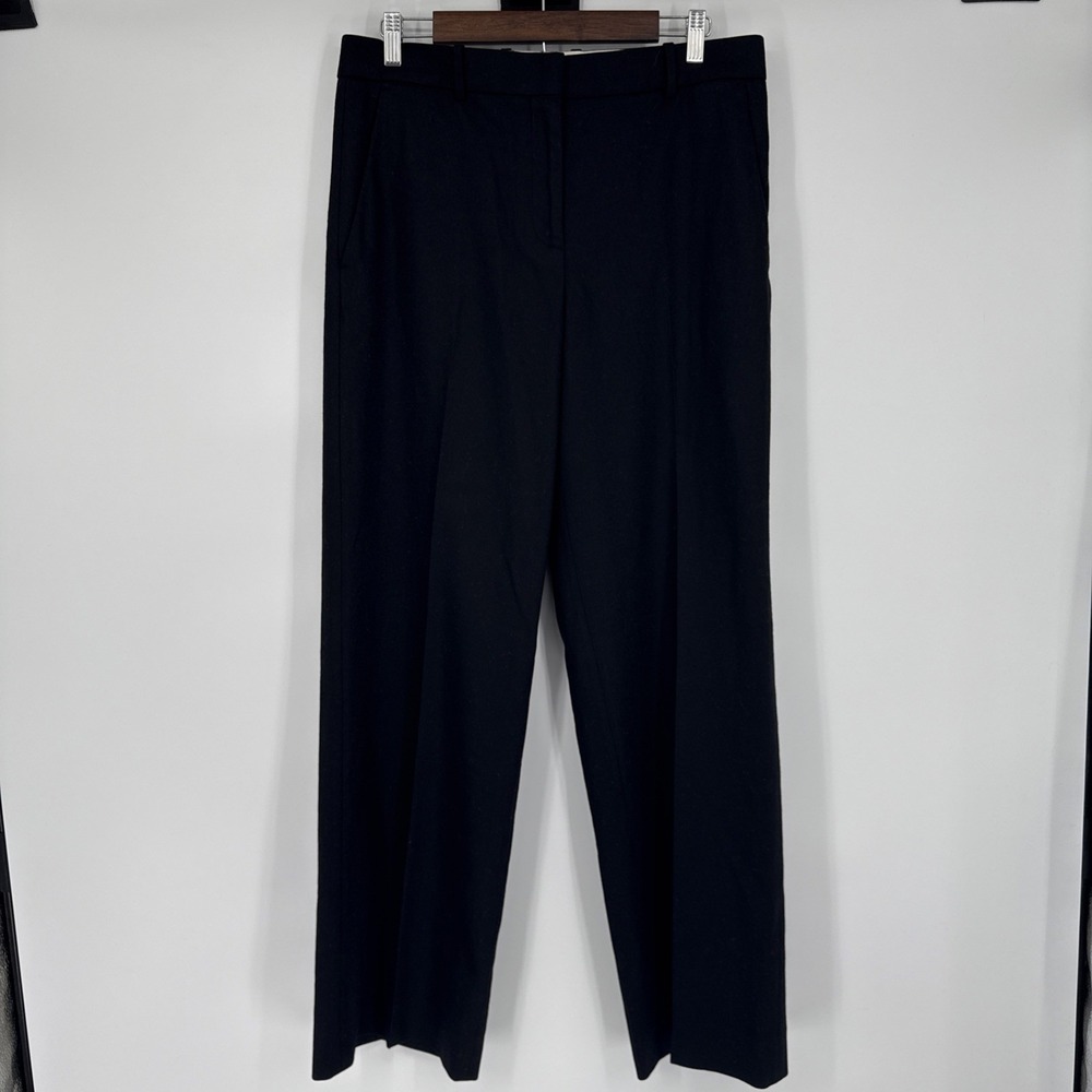 Everlane Pants Womens 8 Black Wool Wide Leg Pleated Dress Trousers Wide Leg